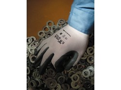 129553M-Gecoate handschoenen met manchet, nitril coating -M -gri