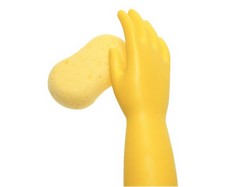 129862M-Latex handschoenen, geel -M -geel